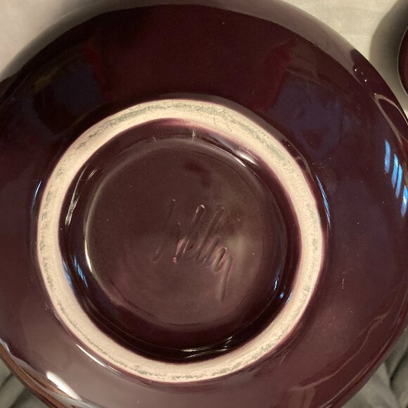 Judith Weber Swirl Handle Mulberry/Burgundy Classic Porcelain Tea Pot-Signed-EUC - Picture 8 of 11